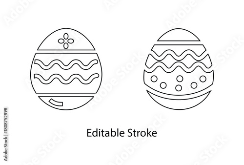 Easter eggs icon editable stroke vector set, spring easter egg icon vector illustration
