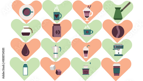 Coffee elements Free Stock Vectors