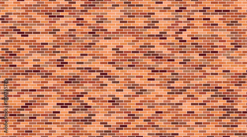 Red brick wall background. Vector illustration