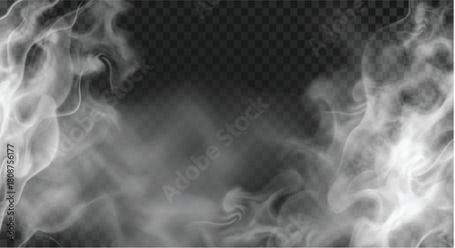Realistic transparent wavy hot steam or smoke effect
