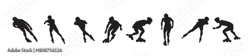 Roller Blade Silhouette Vector.