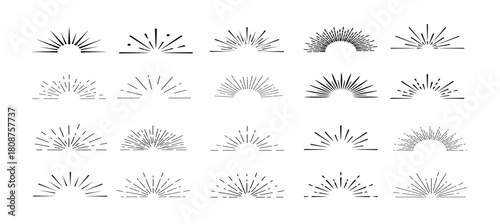 retro sunburst sunrise rays light burst line shine sunshine