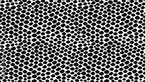 Seamless pattern skin snake, crocodile, lizard, alligator, reptile. Reptilian scales. Monochrome black spots. Vector isolated on white. Serpentine texture. Fashion print. Clothing, textiles, wrapping