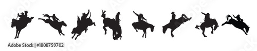rodeo pose illustration vector silhouette
