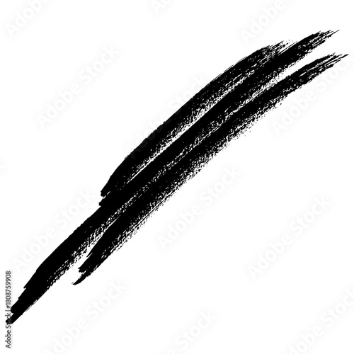 Hand drawn black ink brush strokes for creative design backgrounds