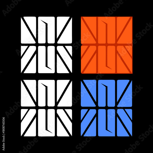 A contemporary graphic design showcasing the year 2025 in a geometric and colorful style, set against a, ideal for modern and eyecatching designs