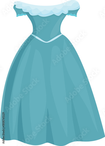 Light blue long prom dress gown flowing with grace and style, perfect for special occasions