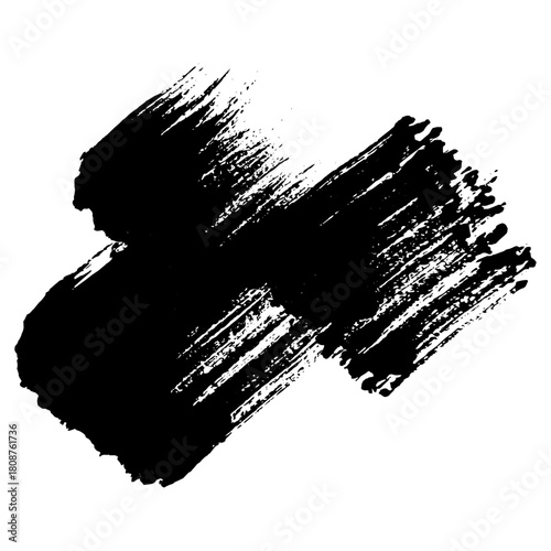 Hand drawn black ink brush strokes for creative designs