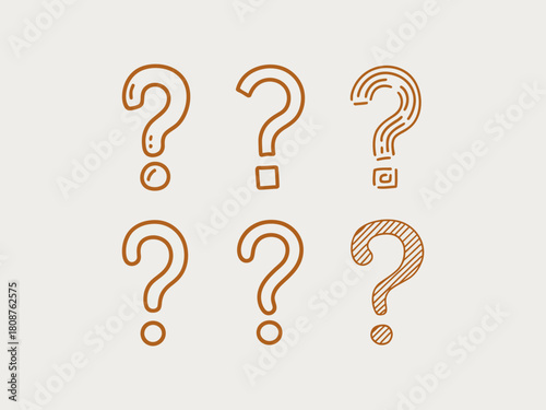 An artistic collection of question marks in various styles, perfect for symbolizing curiosity and inquiry in creative projects, suitable for education and design.