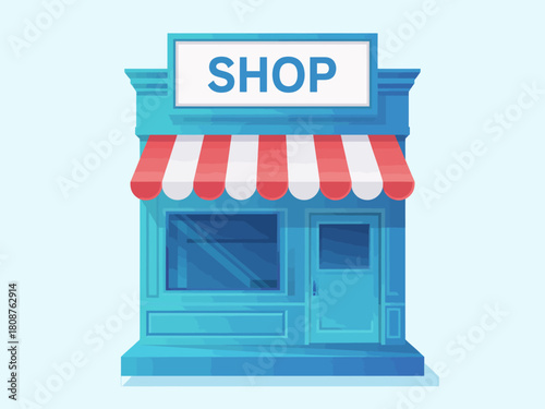 A beautifully designed retail shop front with vivid colors and an inviting atmosphere, showcasing a welcoming environment ideal for shoppers seeking unique products.