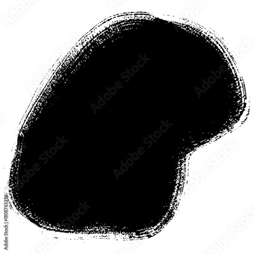 Hand drawn grunge brush strokes in vivid black hue