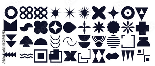 set geometric shapes contemporary modern trendy elements 