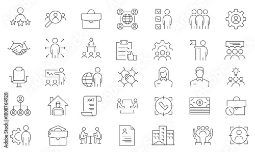  set of human resources line icons set human resources 