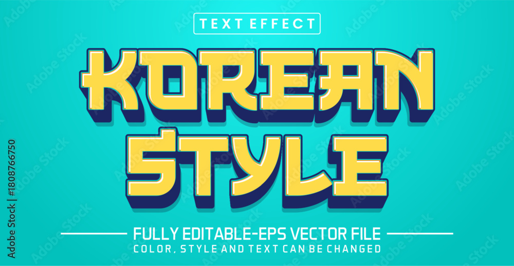 Fototapeta premium Korean style font Text effect editable