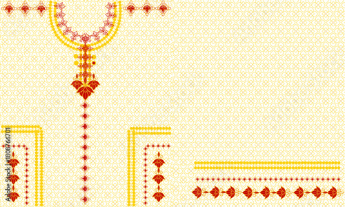 Elegant Kameez and Pant Pattern Design – Modern Ethnic Fashion Textile Template