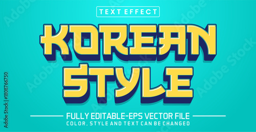 Korean style font Text effect editable