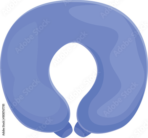 Soft, inflatable travel pillow ensuring neck comfort during long trips by car, train or plane