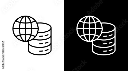 Data Globe With Icon Set Design