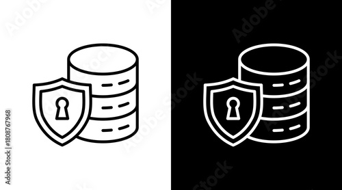 Data Shield With Icon Set Design
