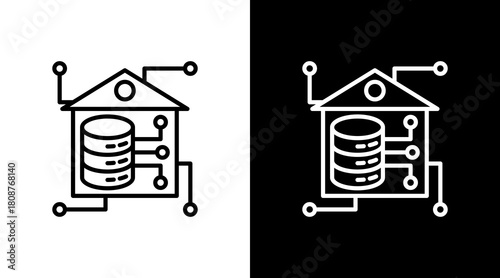 Data Warehouse With Icon Set Design