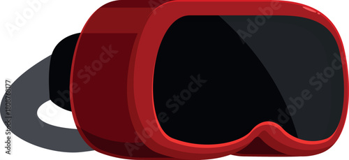 Red vr headset isolated on white background, offering access to virtual worlds and immersive experiences