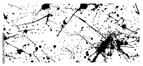 Ink Splatter And Drips Background Grunge Paint Splashes Vector Texture