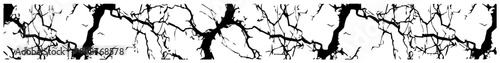 abstract cracked branches grunge border horizontal vector texture