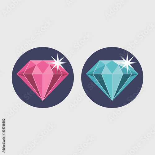 This image displays two colorful gemstones, symbolizing luxury, wealth, and beauty through vibrant colors and sparkling facets, perfect for various themes related to glamour.