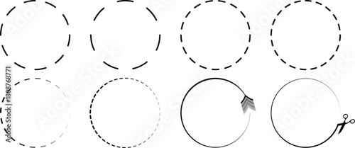 Circular Graphic Elements: An artistic composition of circular elements that create visual appeal for a variety of designs and applications.