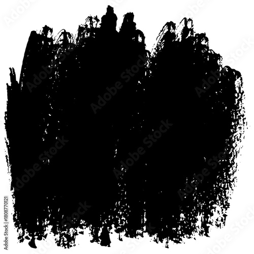 Hand drawn grunge style black brush strokes on texture black background