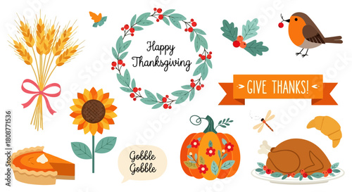 set of easter elements