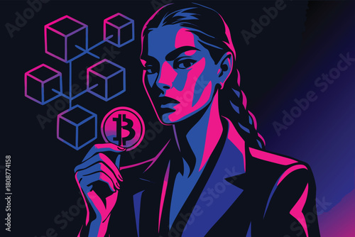 Blockchain Agent in Futuristic Glow
