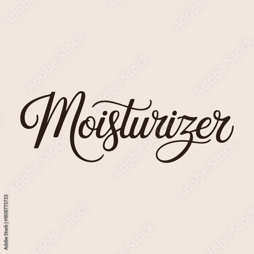 Moisturizer written in a joining script style with a bold stroke on a background in vector format Typography Logo style