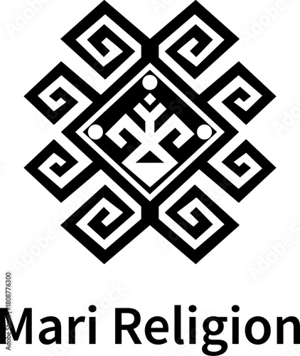 Mari religion icon. Symbol of the Mari native religion. Vector
