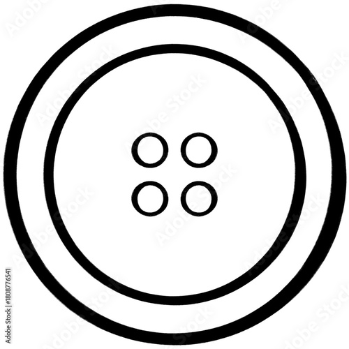 Hand drawn button doodle line art.