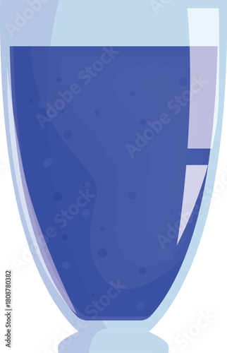 Refreshing purple beverage in a tall glass, featuring carbonation bubbles creating a visually appealing texture