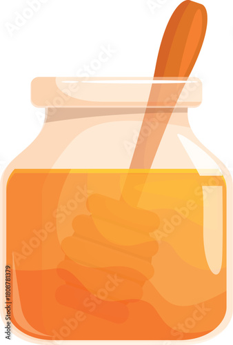 Honey drips from a wooden dipper into a glass jar, ready to sweeten your day