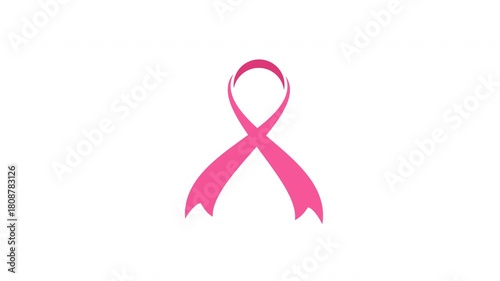 Animation of pink breast cancer ribbon symbol for promoting support and hope
