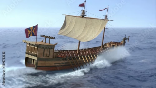 Ancient Quinquereme Ship (Carthage & Rome, c. 3rd century BCE)