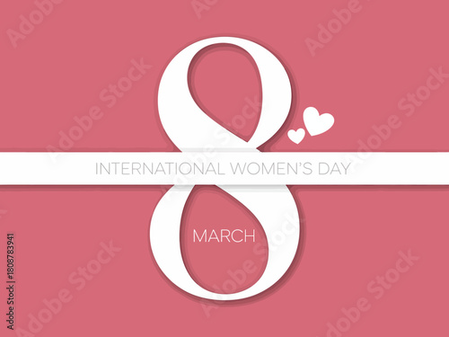 A vibrant graphical representation of International Women’s Day featuring the number eight, reinforcing the significance of women's empowerment and solidarity globally.