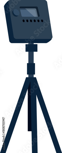 Modern lighting equipment standing on tripod for professional photography and videography