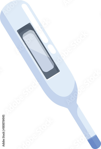 Electronic thermometer displaying temperature on a white background, ideal for healthcare and medical related projects