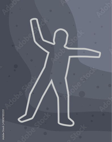 Police are investigating a crime scene finding a chalk outline of a body