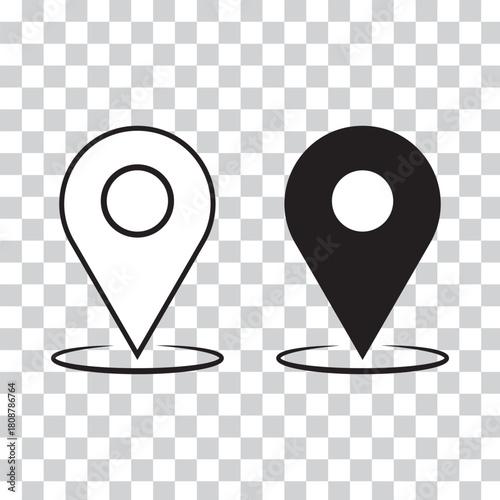 location vector icon set. point illustration sign collection. geolocation gps tag icons set. place logo. GPS map location icon with transparent background