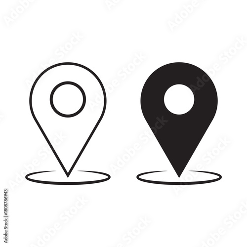 location vector icon set. point illustration sign collection. geolocation gps tag icons set. place logo. GPS map location icon.