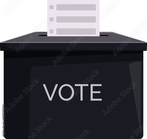 Ballot is entering a vote box during an election process, representing democracy and citizen participation