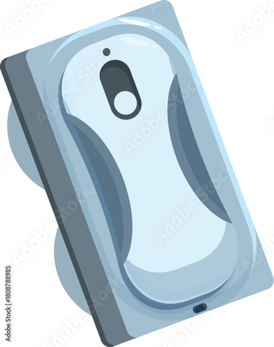 Window cleaning robot vacuum cleaner is ensuring streak free, sparkling windows in modern home, simplifying chores and saving time