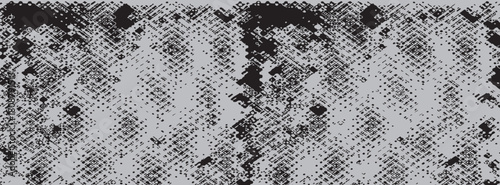Glitch distorted grunge layer . Noise destroyed texture . Trendy defect error shapes . Overlay grunge texture . Distressed effect .Vector shapes with a halftone dots screen print texture