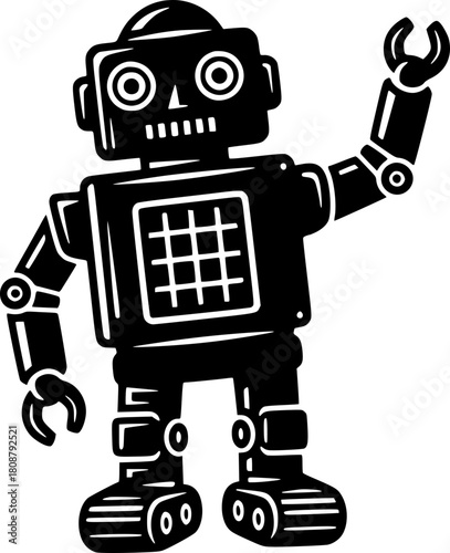 set of funny cartoon robots