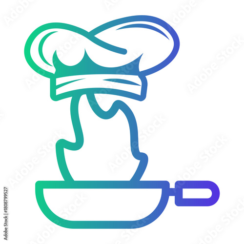 frying pan Line Gradient Icon